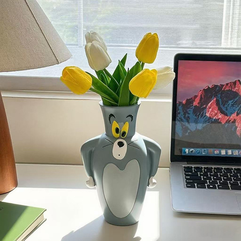 Vase Decor - Vaso Decorativo Criativo Tom e Jerry