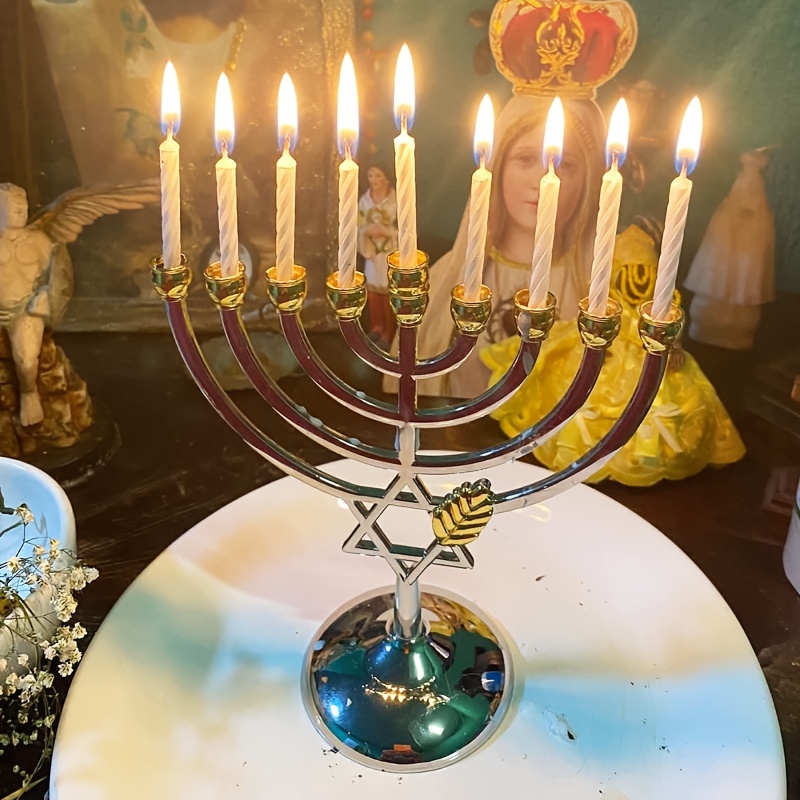 Menorá de Hanukkah com 9 Braço - Candle Holder Decor avaliação e preço