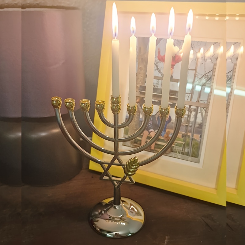 Menorá de Hanukkah com 9 Braço - Candle Holder Decor avaliação e preço